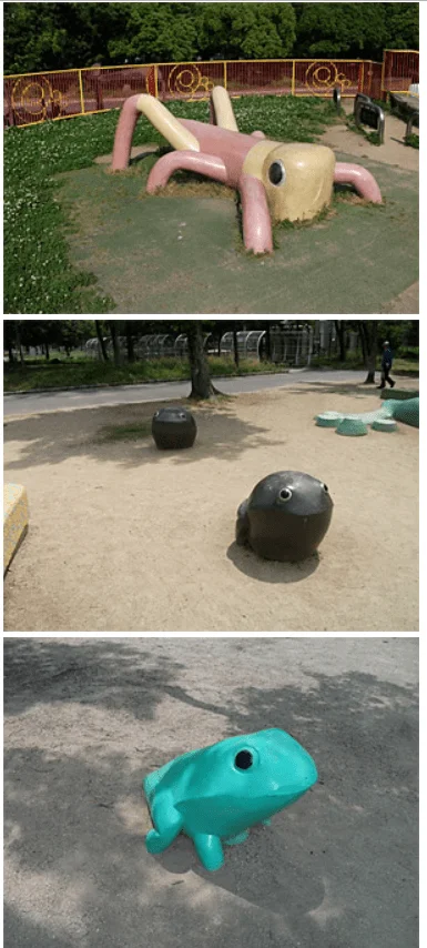 久宝寺緑地公園の遊具のバッタ